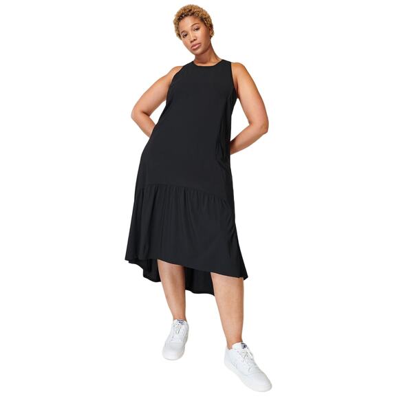 Sweaty Betty Dresses & Skirts - Sweaty Betty Size M Black Explorer Ace Midi Dress Racerback Sleeveless OS30-9
